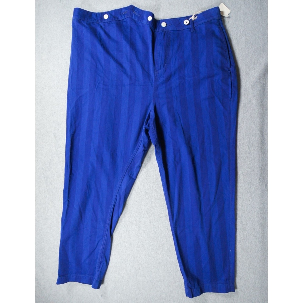 Scotch & Soda Pants Mens 31x32 Blue Striped Casual Trousers Indigo Lamplight